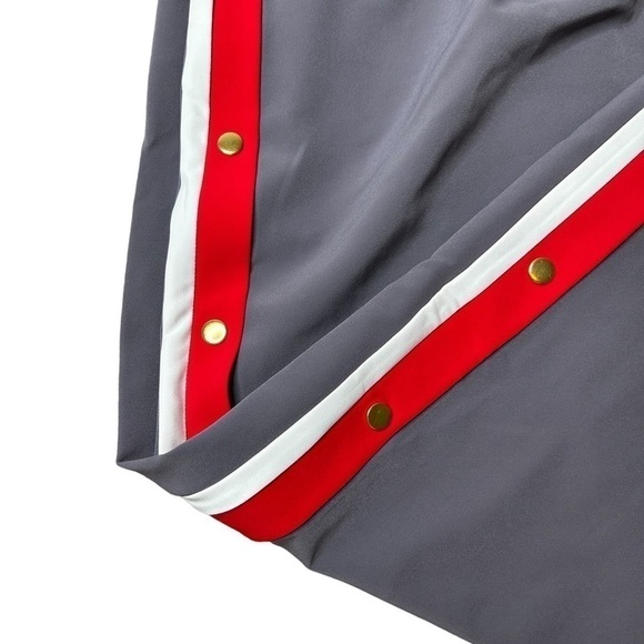 IMAN Global Gunmetal Red Stripe Chic Snap Track Pant Wide Leg Trouser Size 2x - Picture 9 of 13